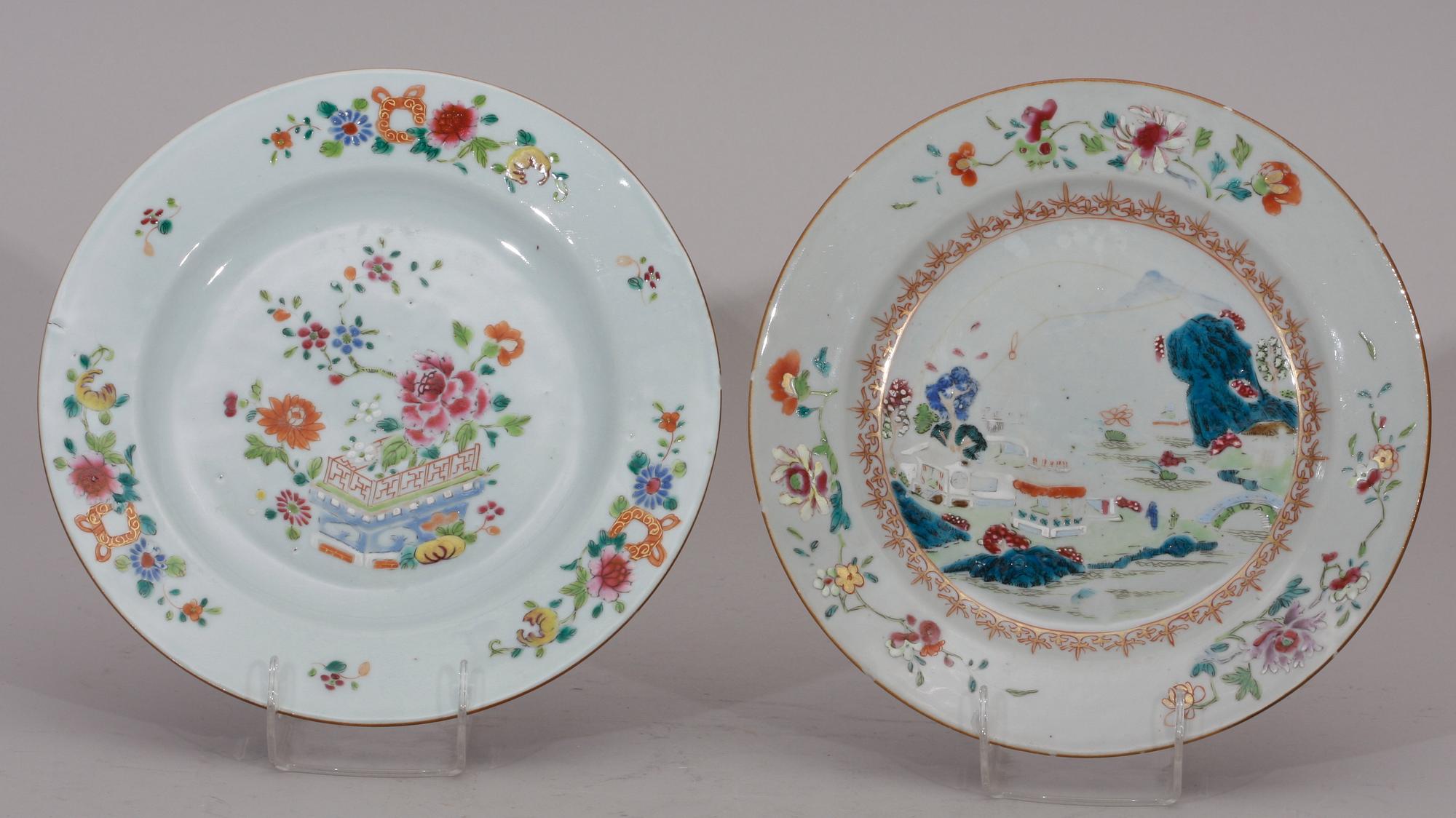 TALLRIKAR, 4 st. Kina, 1700-tal.