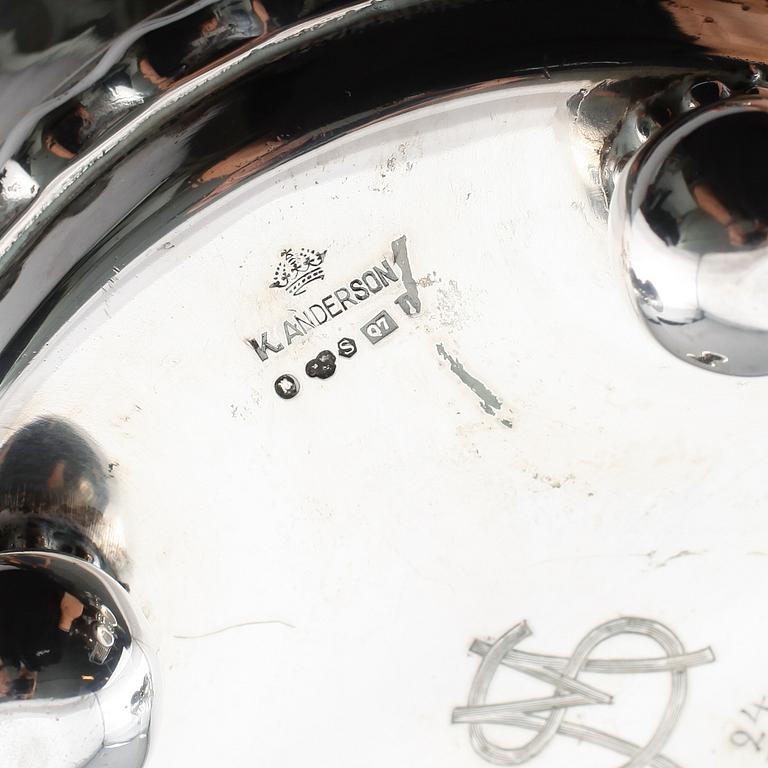 KAFFESERVIS, 4 delar, silver, K Anderson, Stockholm 1918. Vikt ca 1741 gram.