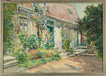 Anna Gardell-Ericson, House with Climbing Roses in Sunshine.