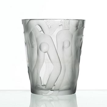 Vicke Lindstrand, a cut and sand blasted vase, Orrefors circa 1937.