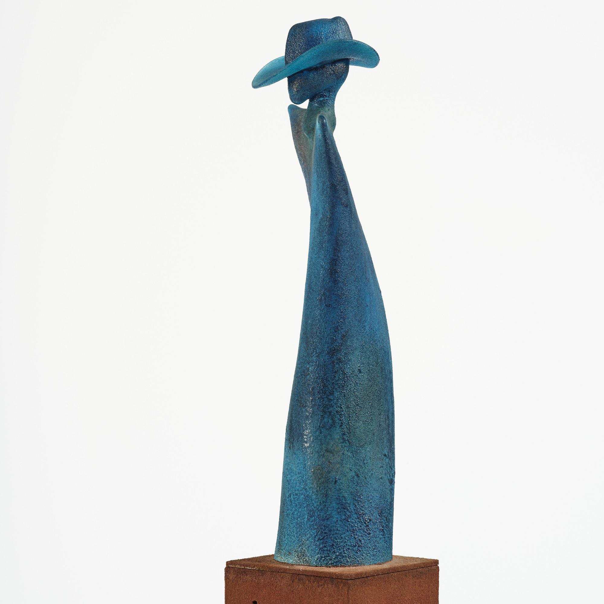 Kjell Engman, a unique glass sculpture 'Man in Trenchcaot' from the series "Catwalk", Kosta Boda, Sweden.