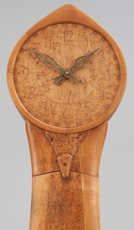 A Carl Malmsten birch clock, 'Tidlösa', Sweden.