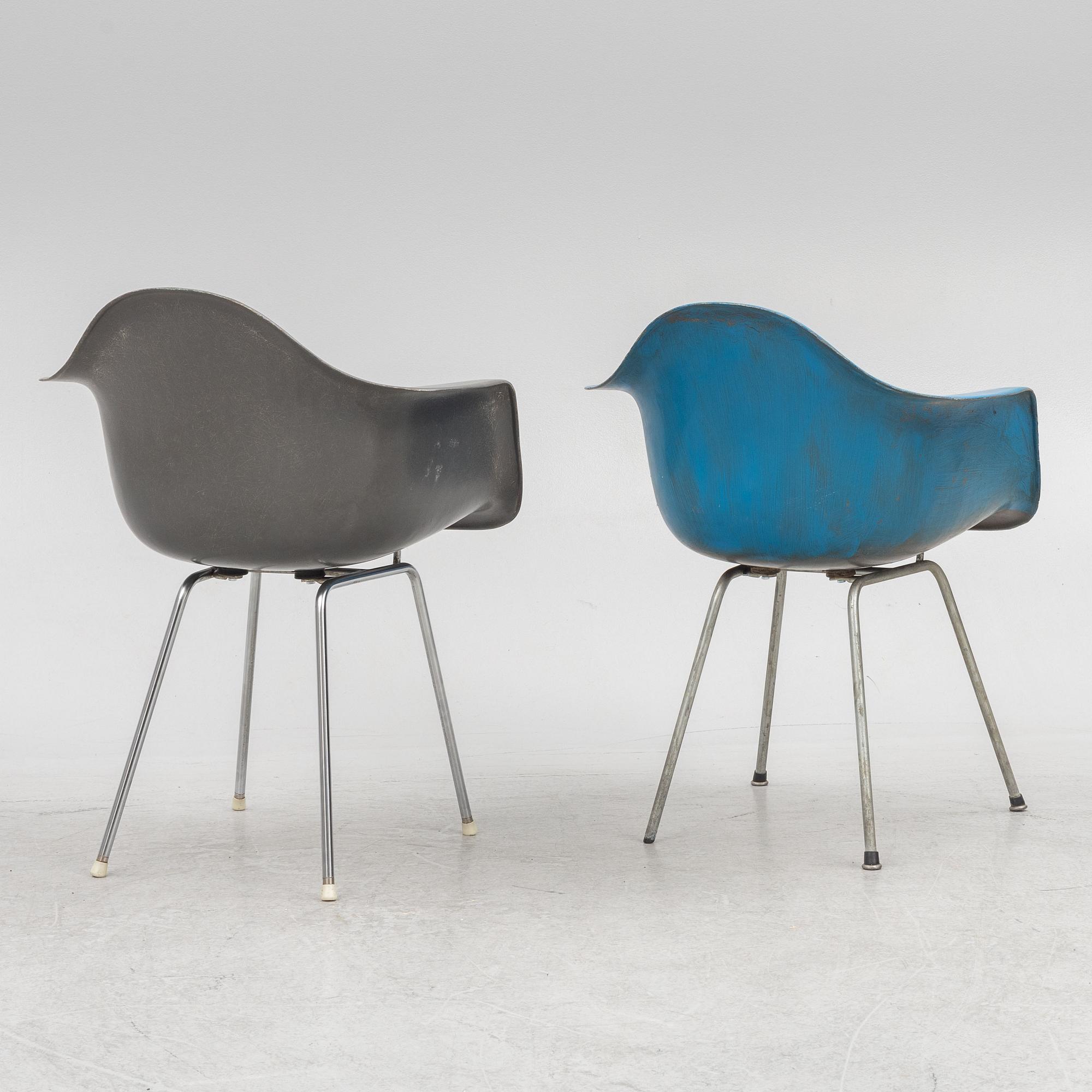 Charles & Ray Eames, six 'Plastic Chairs', Herman Miller, 1960's.