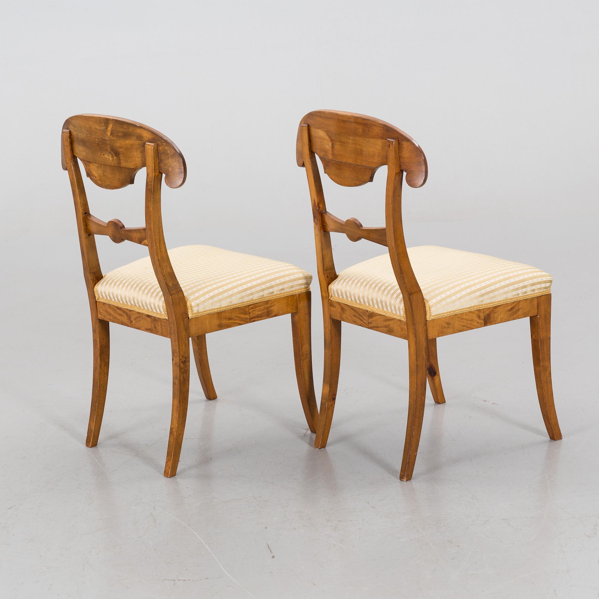 2 pcs of chairs, mid 19th century, Karl Johan,