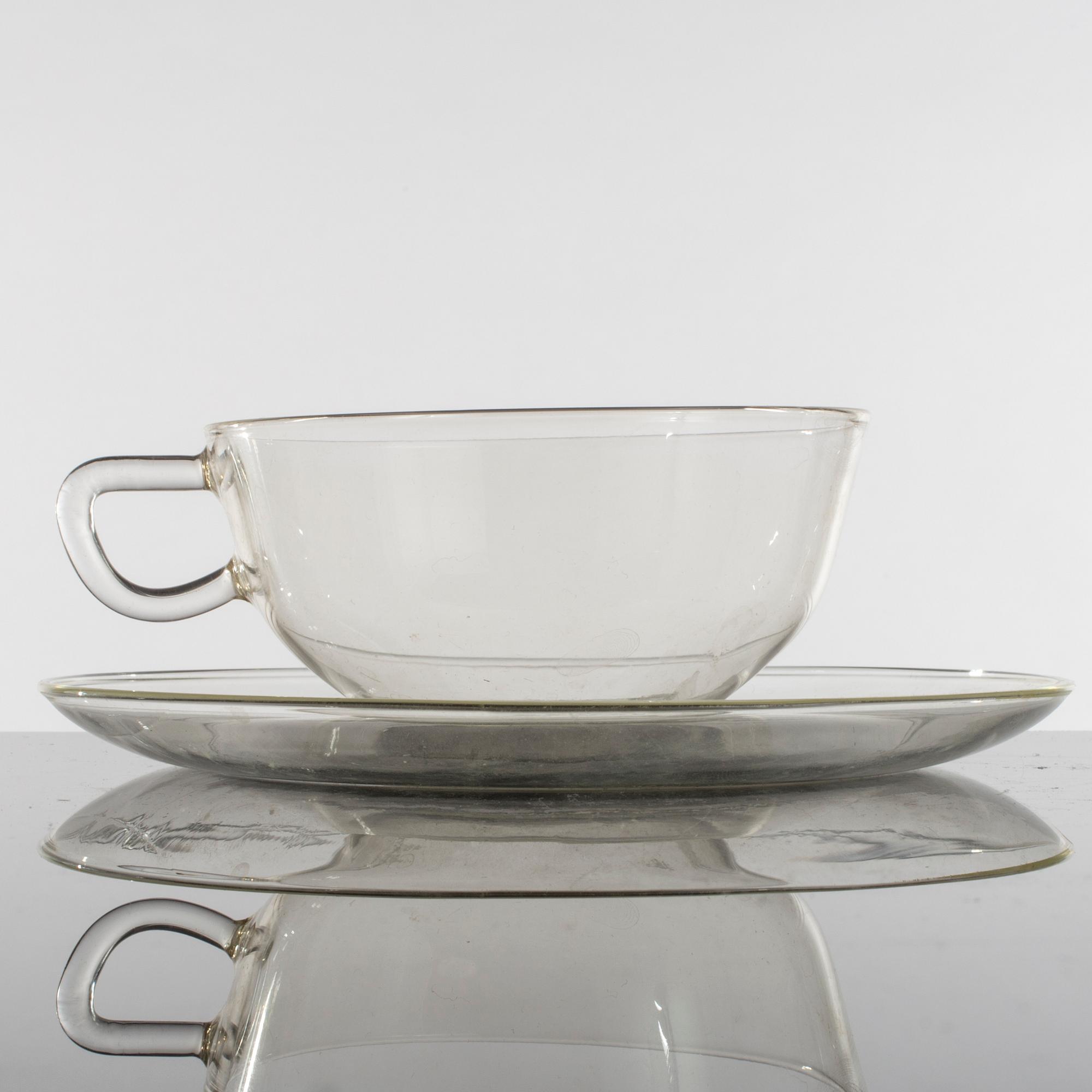 WILHELM WAGENFELT, 36 delar till teservis, delar, för Jenaer Glaswerke, Jena.