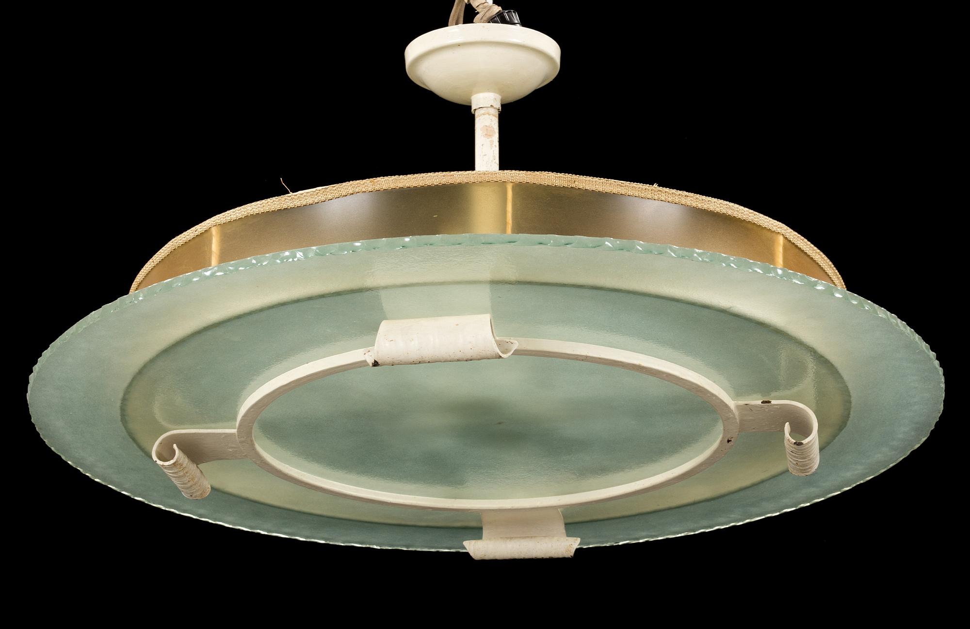 A 1930s art déco ceiling light.