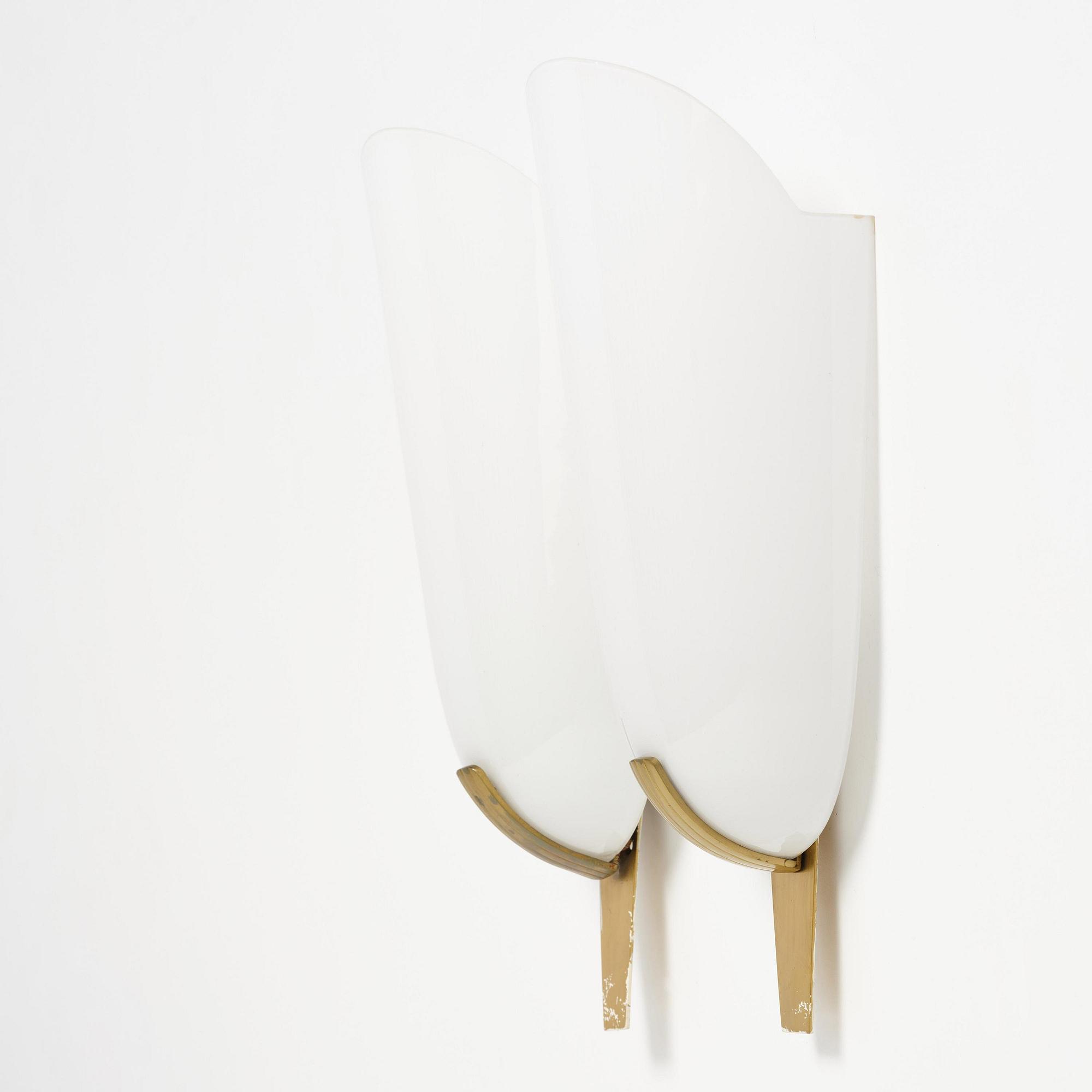 Harald Notini, a pair of wall sconces model "8495", Arvid Böhlmarks Lampfabrik, Stockholm, 1940s.