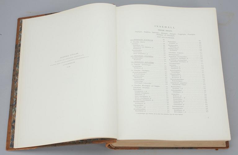 KIRJOJA 3 osaa,"Svenska Fåglar", M,W & F von Wright. Tukholma, 1924 och 1929.