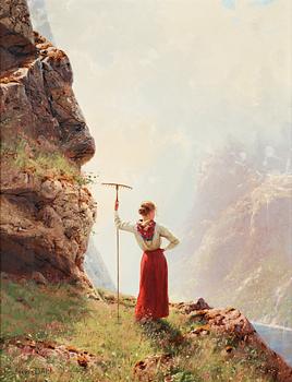 Hans Andreas Dahl, Flicka i fjordlandskap.