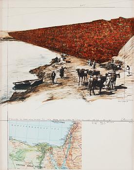 426. Christo & Jeanne-Claude, "Ten million oil drums wall, project for the Suez Canal".