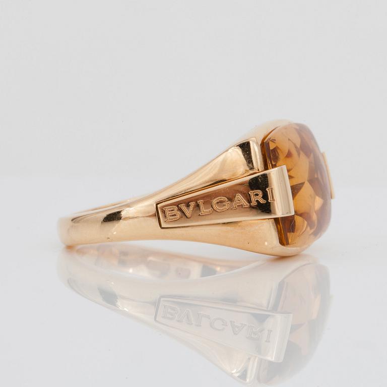 A Bulgari dome cut citrine ring.