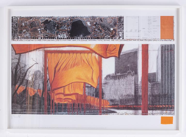 Christo & Jeanne-Claude,  off set with fabric, signed in pencil.