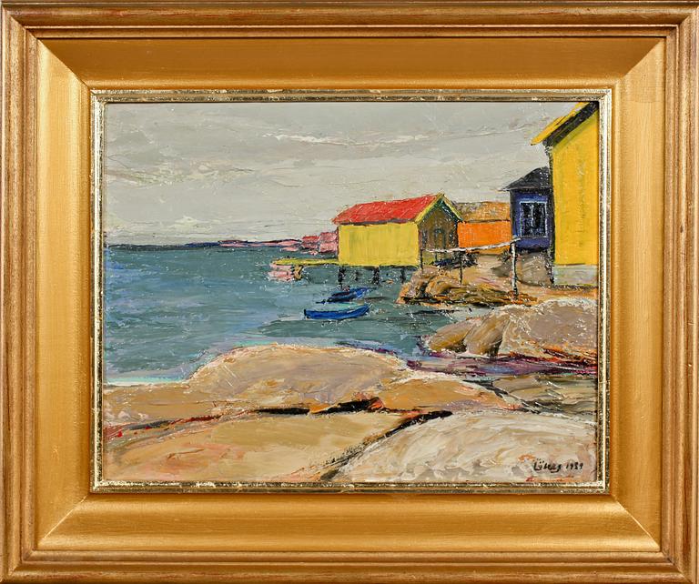 GUNNAR LÖBERG, olja på pannå, signerad.