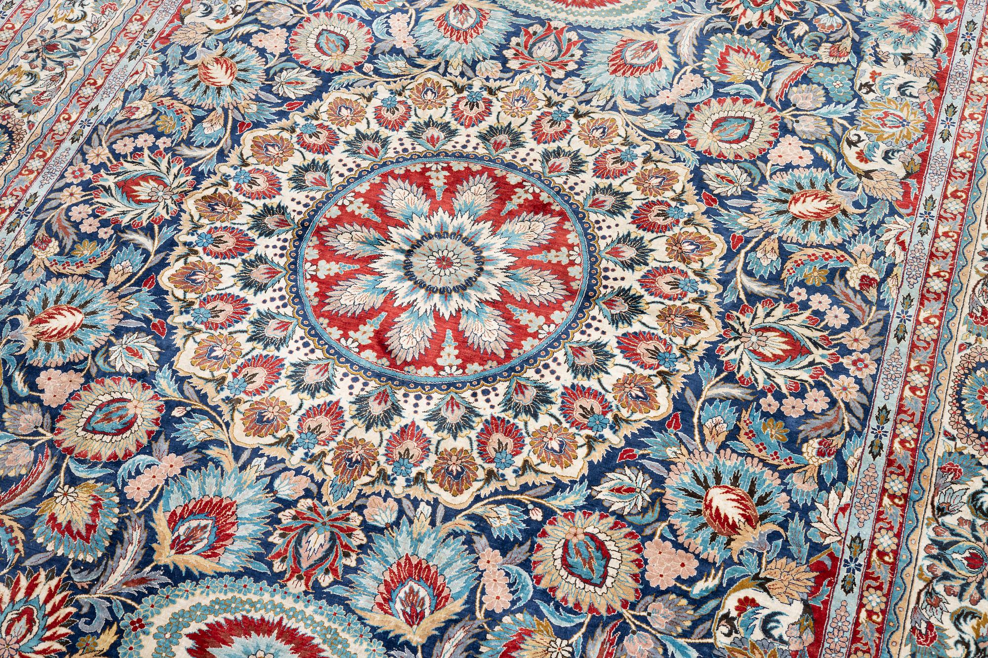 An oriental silk rug. c. 274 x 180 cm .