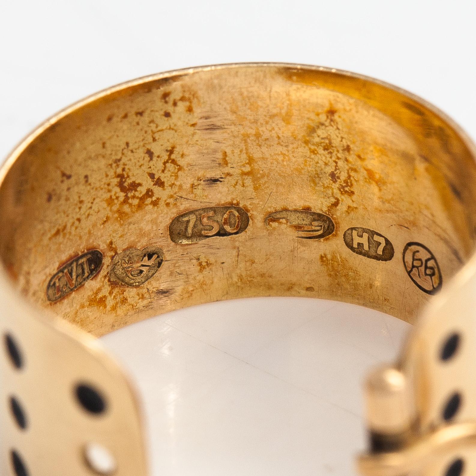 Örhängen, ett par, 18K guld, Kalevala Koru 1961.