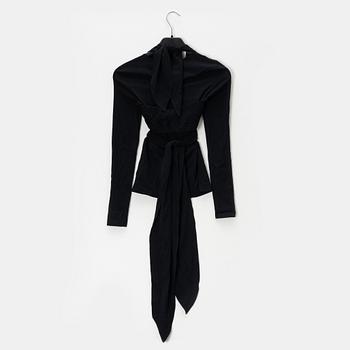 Chanel, A black silk top, size 34.