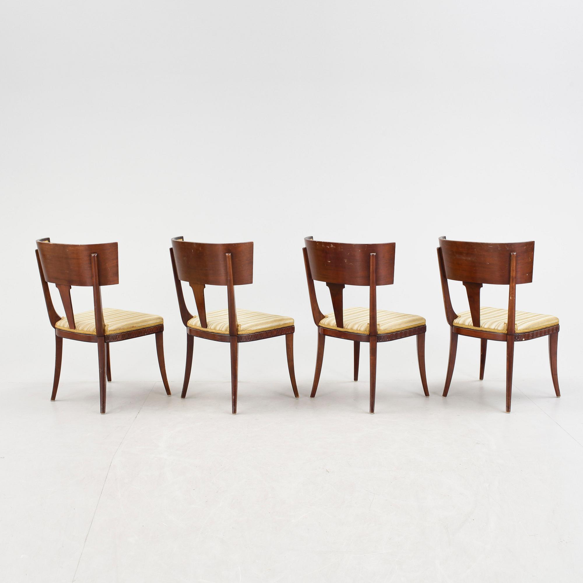 STOLAR, 4 stycken, empirestil, 1920/30-tal.