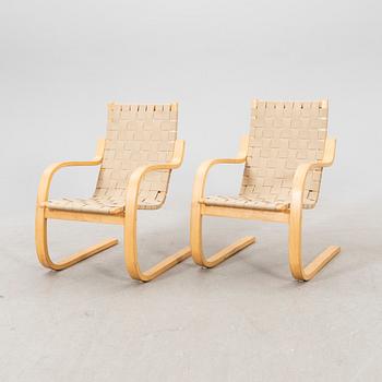 Alvar Aalto, armchairs, a pair, model 406 for Artek, 1980s.