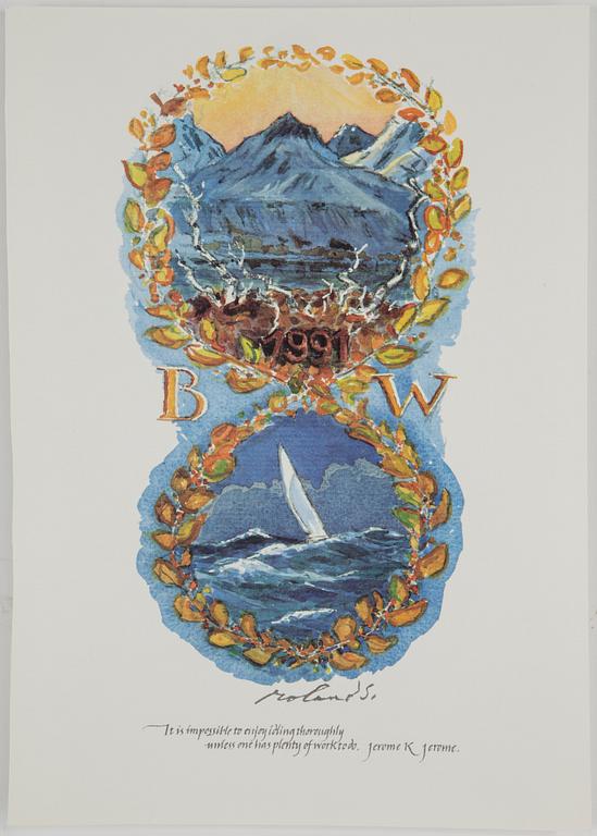 ROLAND SVENSSON, litografier, 2 st samt 1 st serigrafi, signerade.