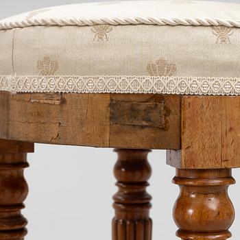 Dressing table with stool, Empire/Gothic Revival, circa mid-19th Century.