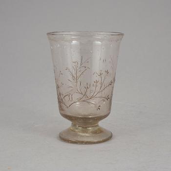 BÄGARE, glas, 1700-tal.