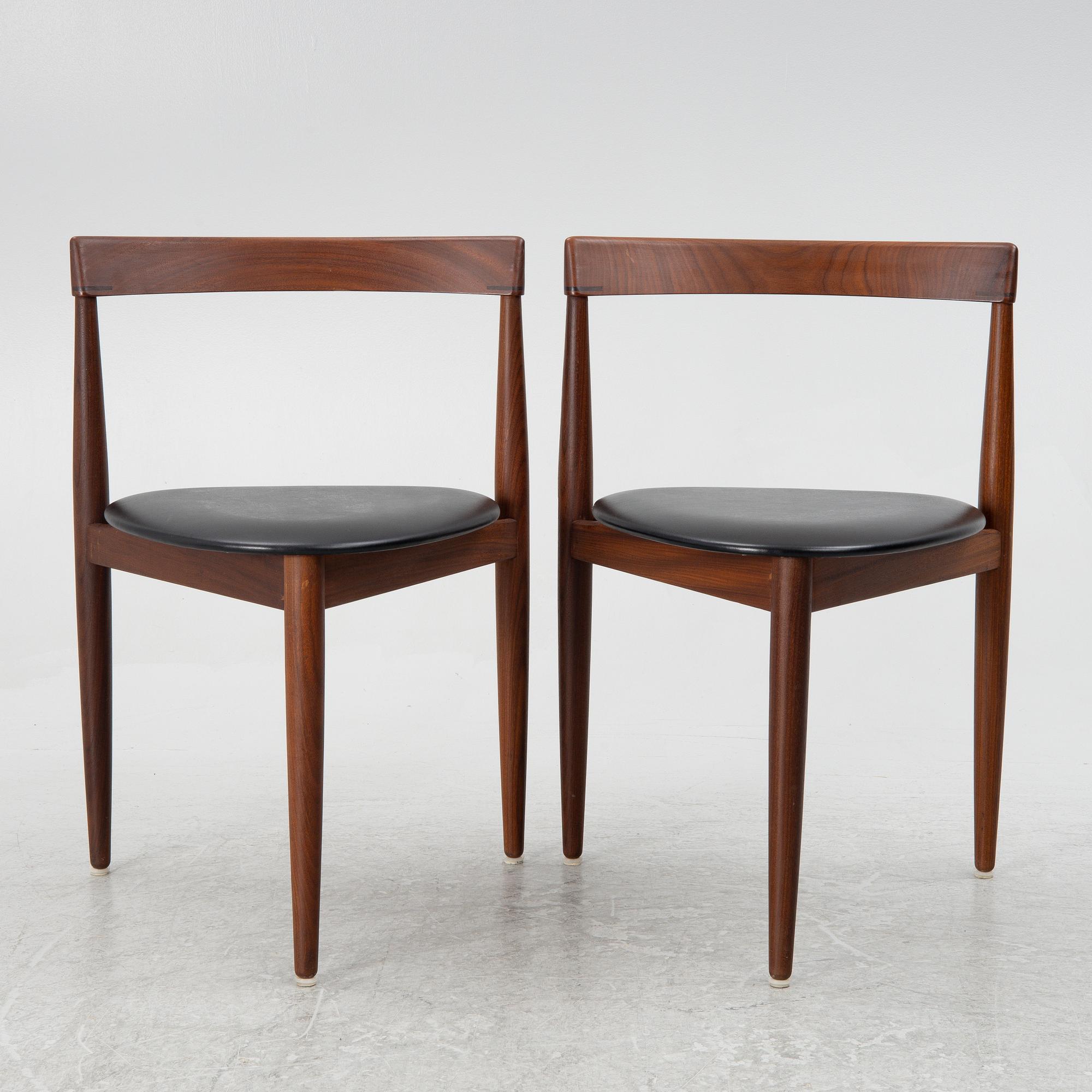 Hans Olsen, a dining table and four chairs, Frem Røjle, Denmark, 1950's.