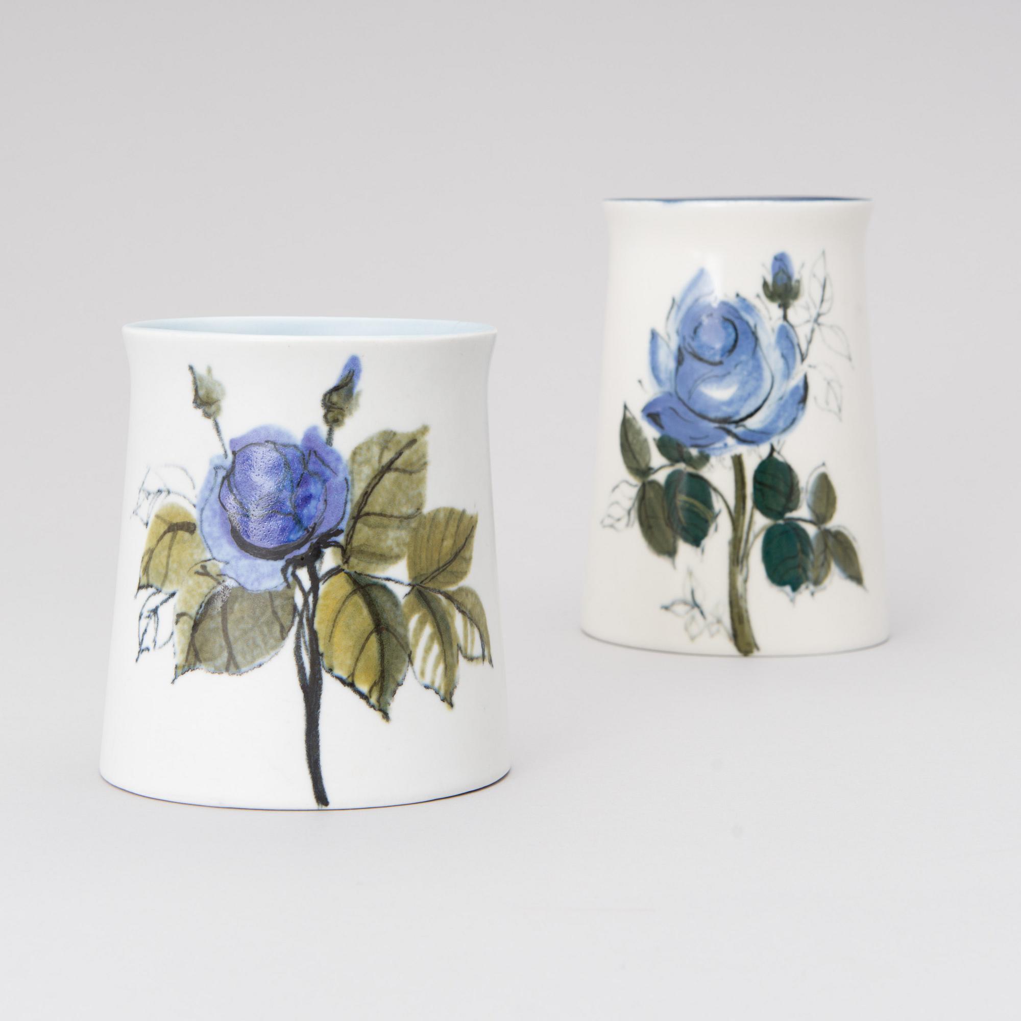 置物 ARABIA HLA TWO CERAMIC VASES, signed HLA Arabia Finland, the other one