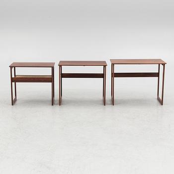 Johannes Andersen, nesting table, 3 pieces, CFC, Silkeborg, Denmark, 1950s/60s.