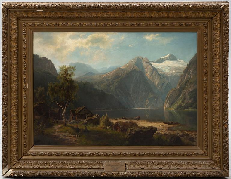 August Wilhelm Leu, oil on canvas, signed and dated 1858.