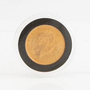 Guldmynt Norge, Oscar II 20 kr, 1886.