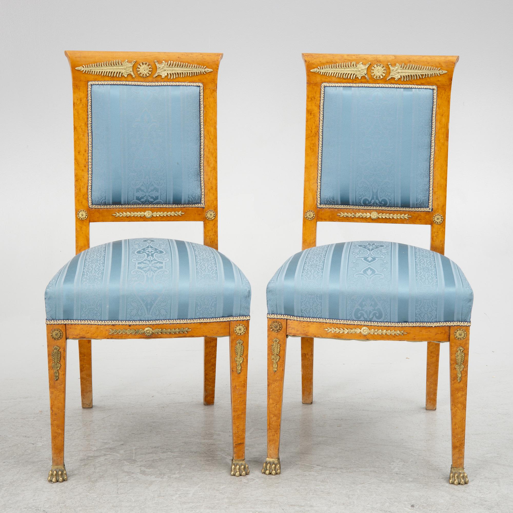 Salon group, 6 pieces, Empire style, around 1900.
