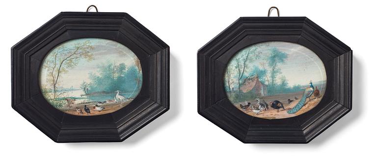 Philip Ferdinand de Hamilton Circle of, Landscapes with birds, a pair.