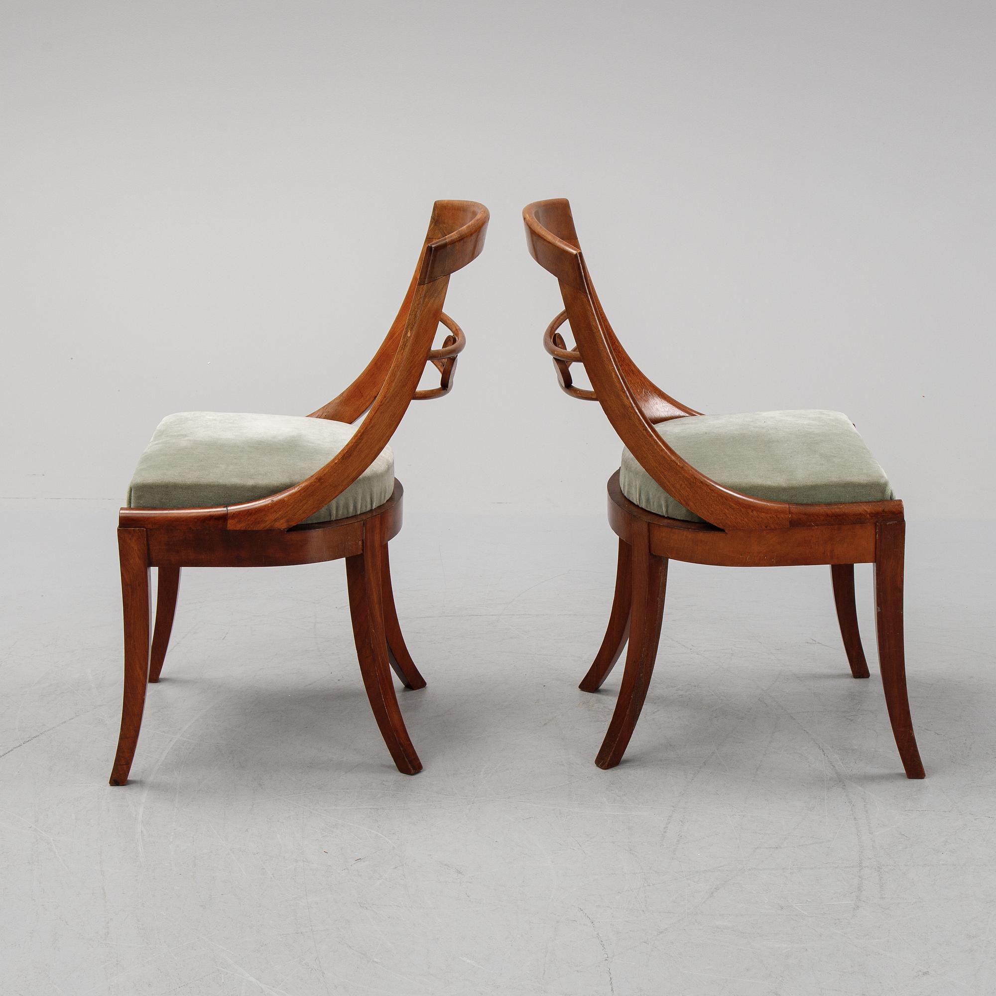A set of six Empire chairs, first half of the 19th century.