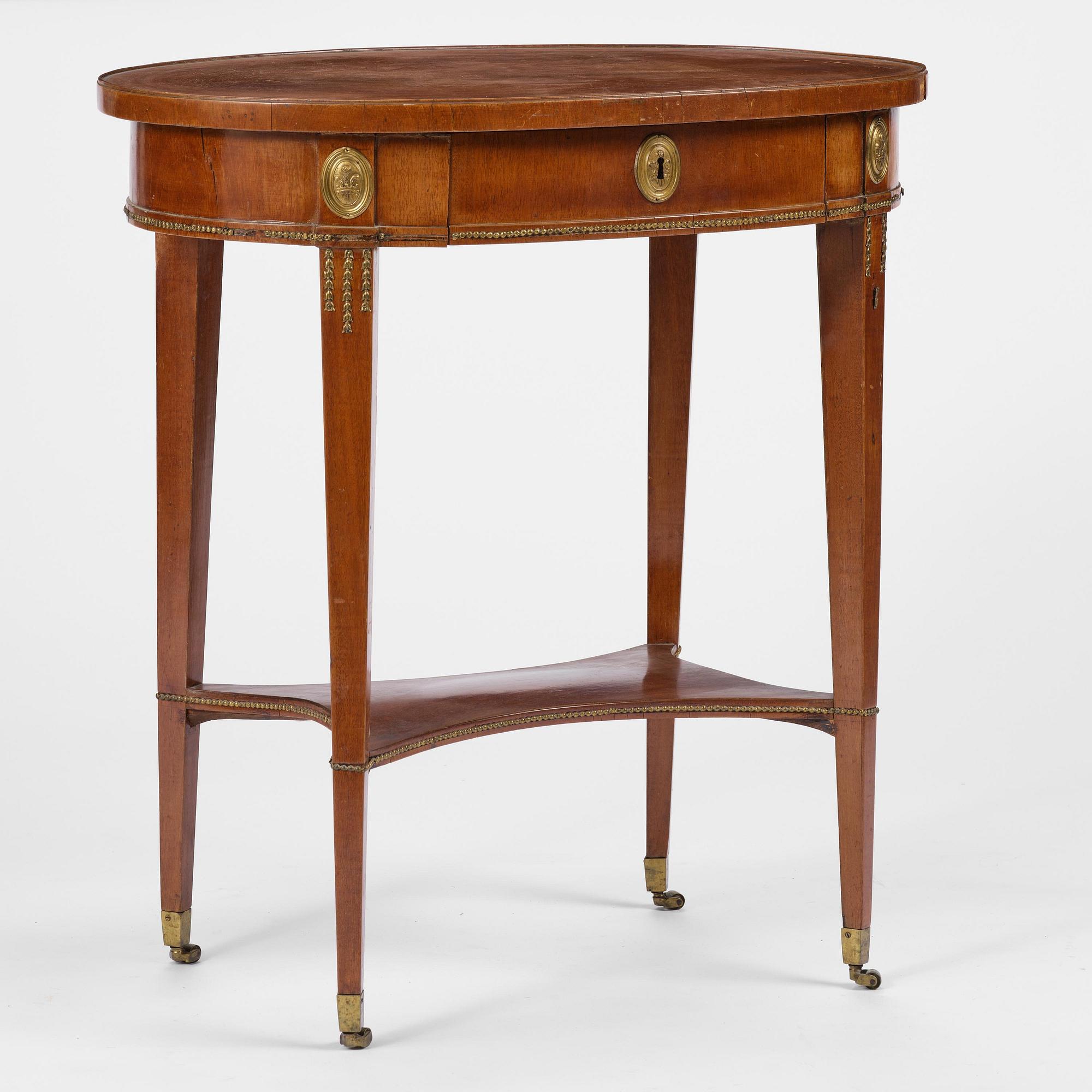 A late Gustavian mahogany table attributed to J. M. Beurling (master 1777-1803).