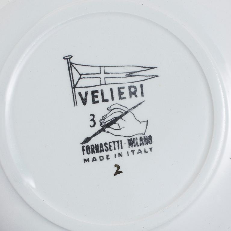 PARTI KERAMIK, 8 st, flintgods, Fornasetti, Italien, 1900-talets mitt.