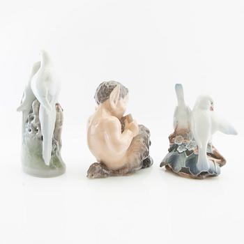 Figurines 3 pcs Royal Copenhagen Denmark porcelain.