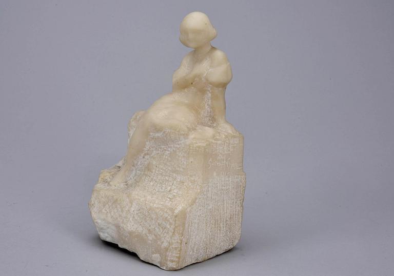 GUSTAF NYHOLM, skulptur, marmor, signerad och daterad 1917.