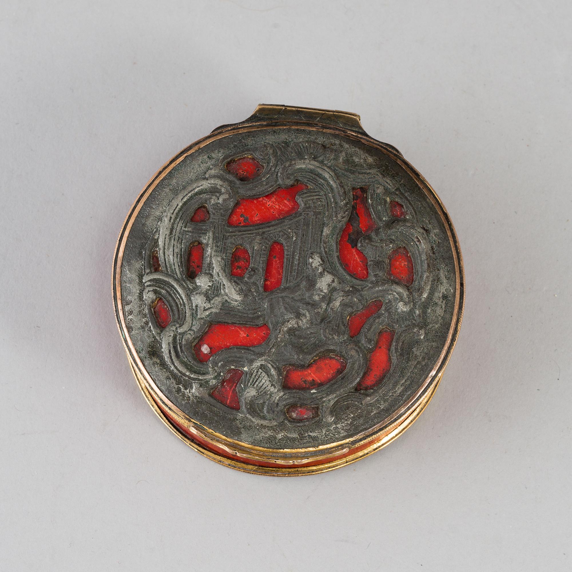 A mid 18th century lacquer rococo box.