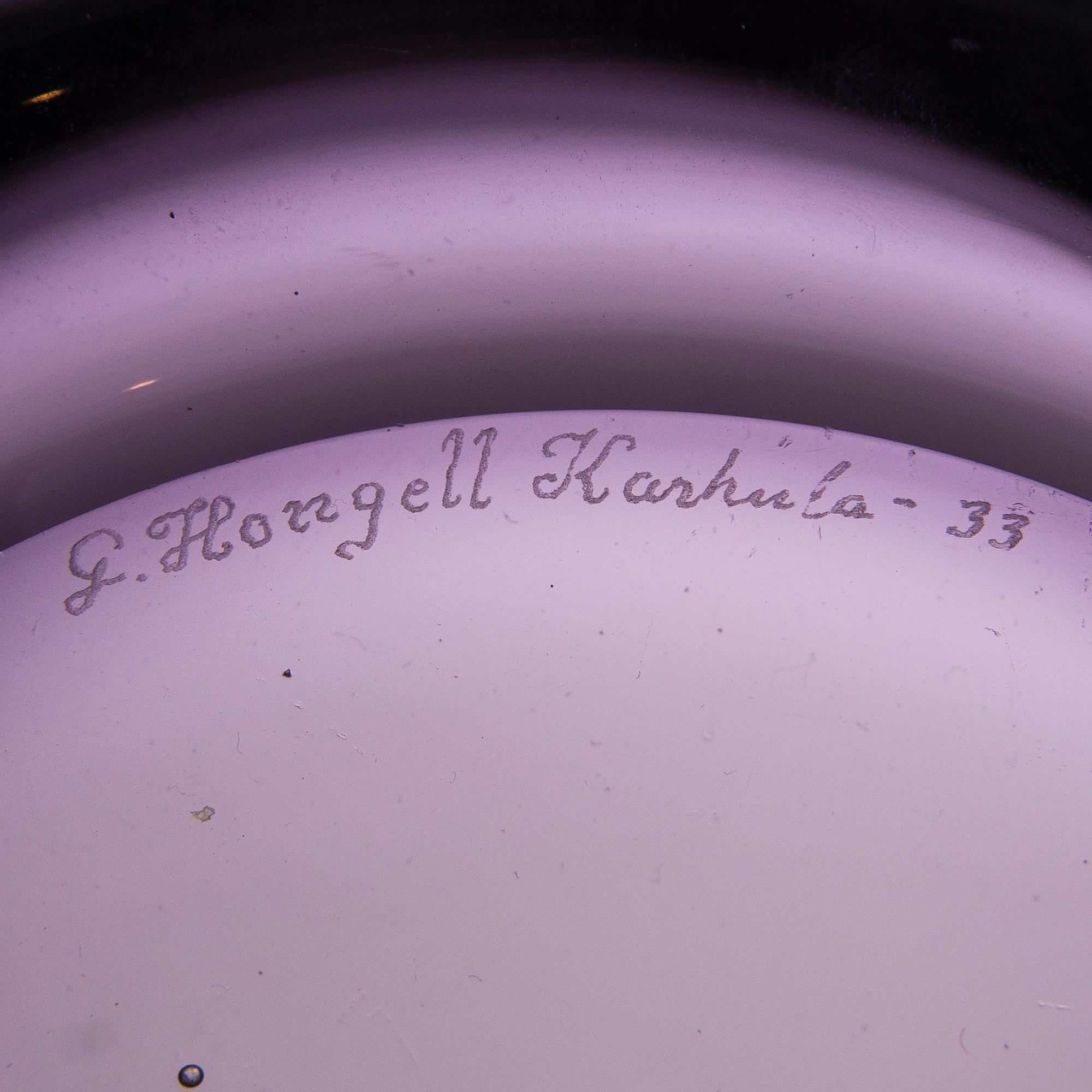 GÖRAN HONGELL, A glass bowl signed G. Hongell Karhula -33.