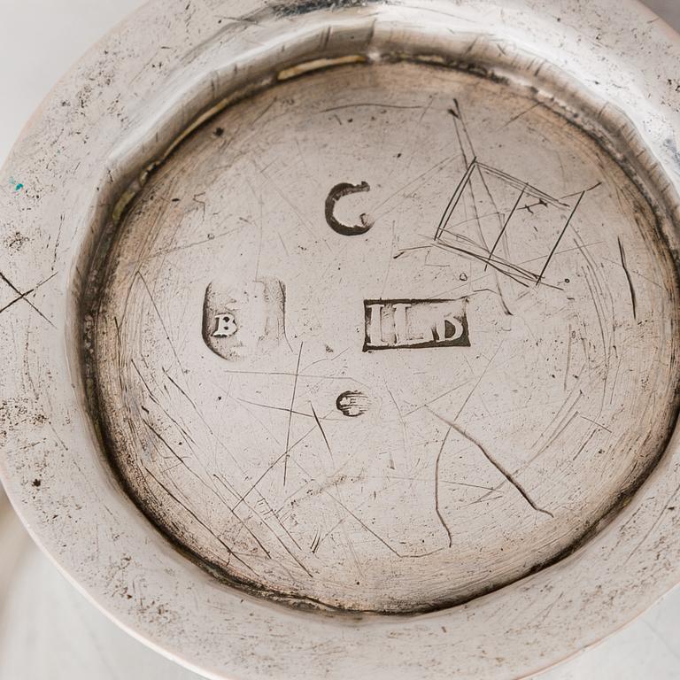 A Finnish 18th-century silver beaker, maker's mark of Jonas Langberg, Pori 1765.
