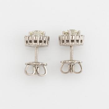 Brilliant cut diamond earrings.