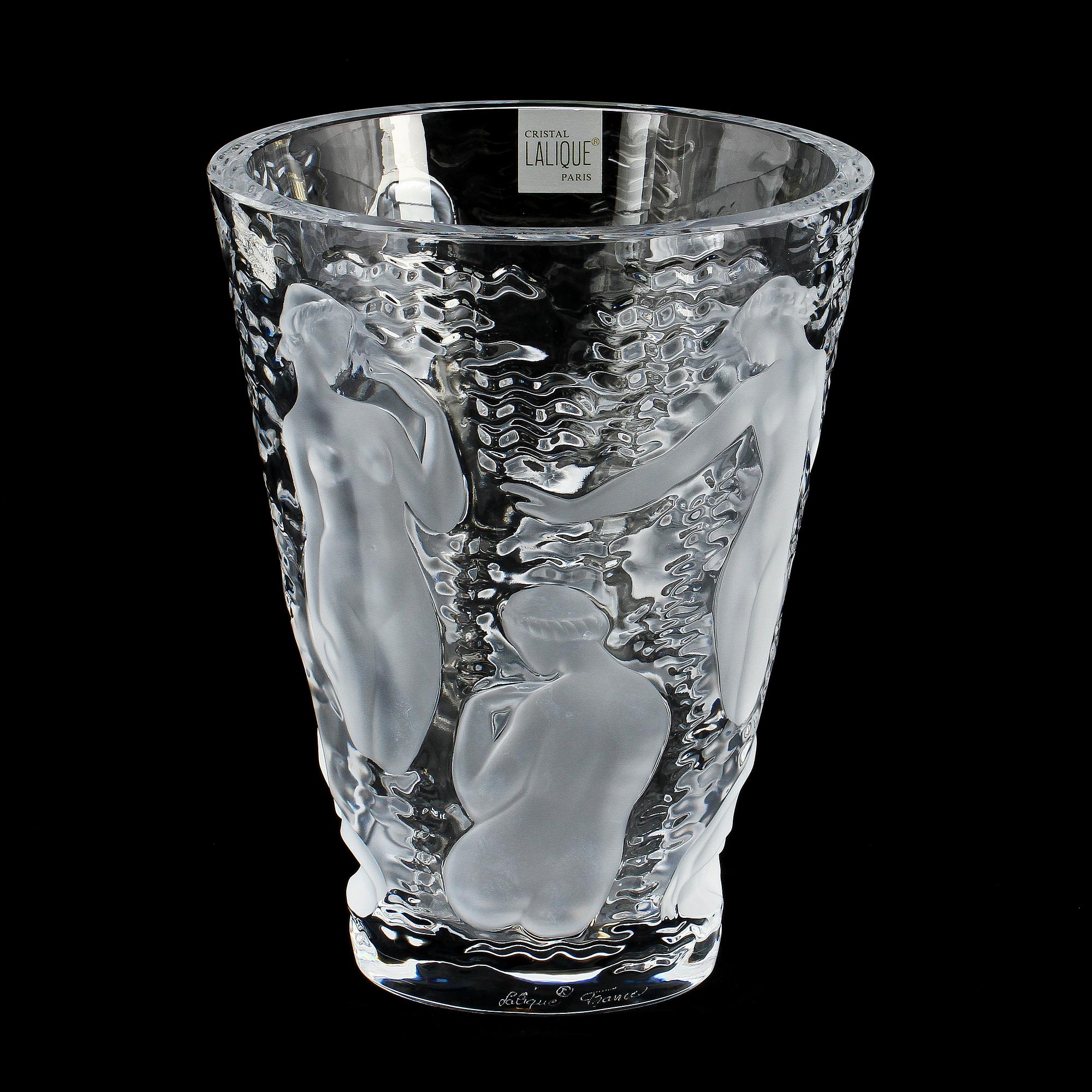 VAS, glas, "Ondines", Lalique, sign. "Lalique R France.".