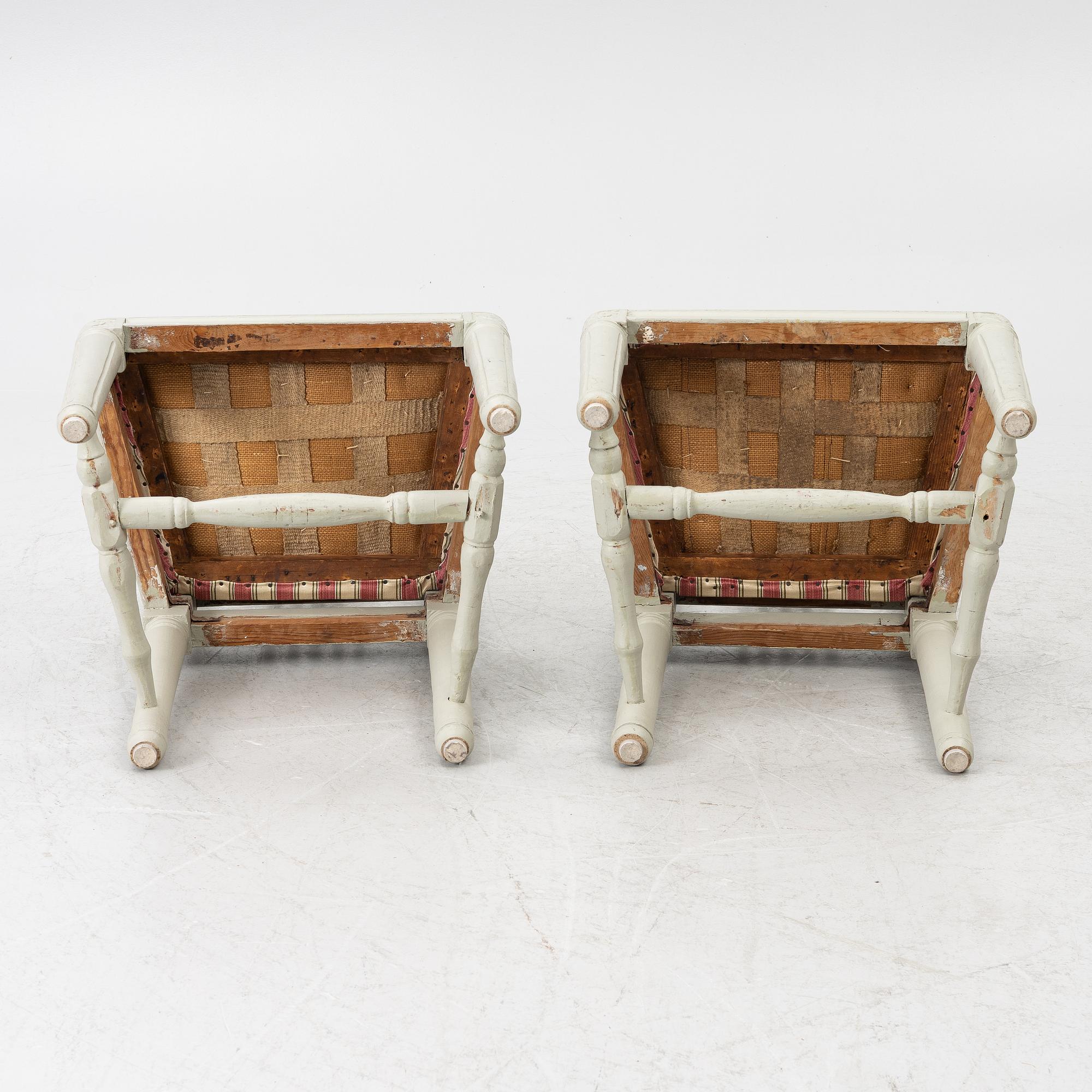 Chairs, a pair, Gustavian, Lindome, circa 1800.