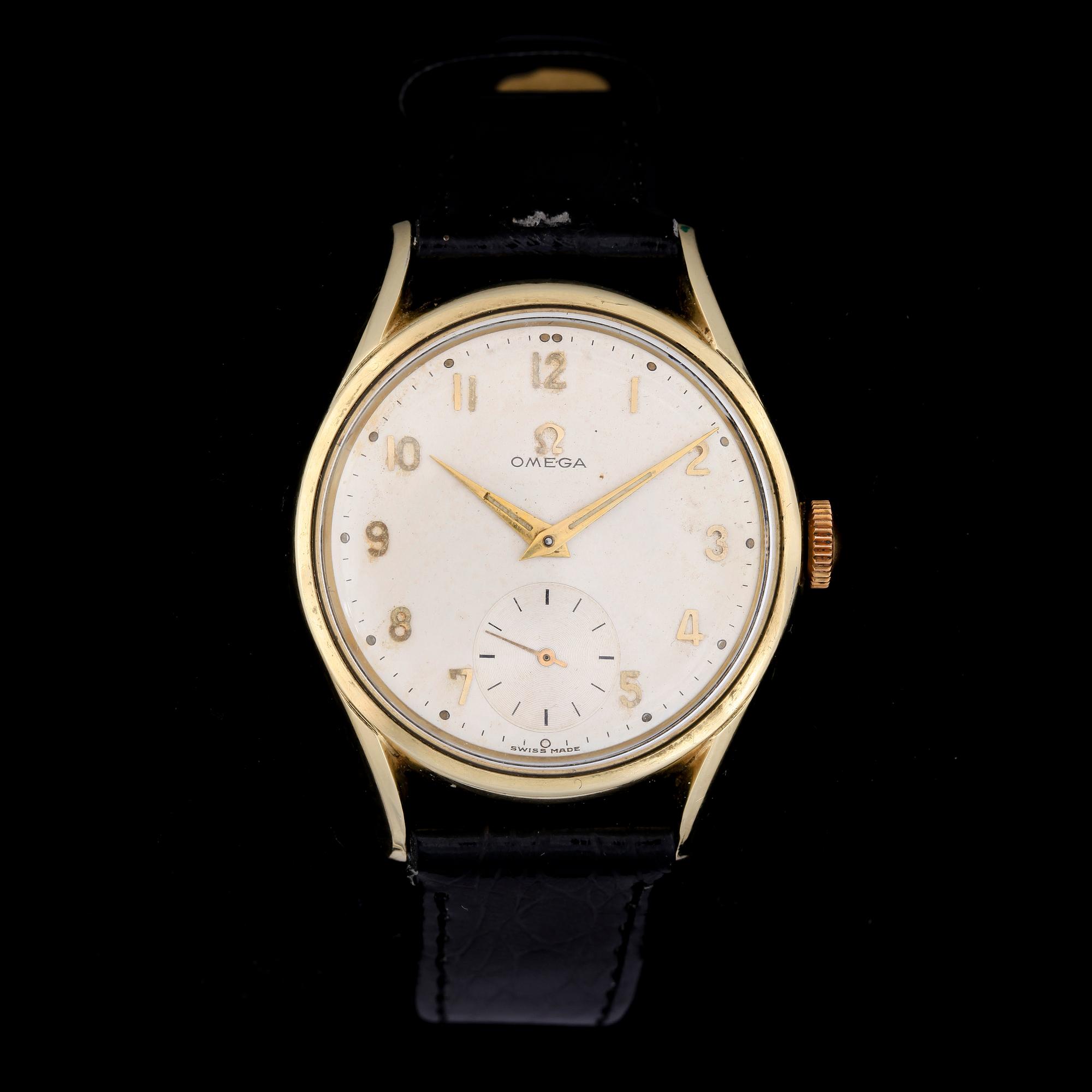 ARMBANDSUR, Omega, guld på stål, 1960-tal.