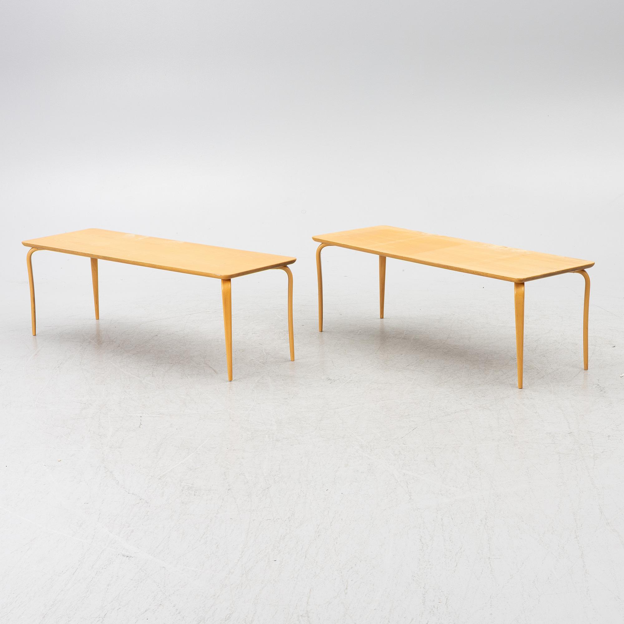 Bruno Mathsson, two 'Annika' tables, Bruno Mathsson International, Värnamo, Sweden.
