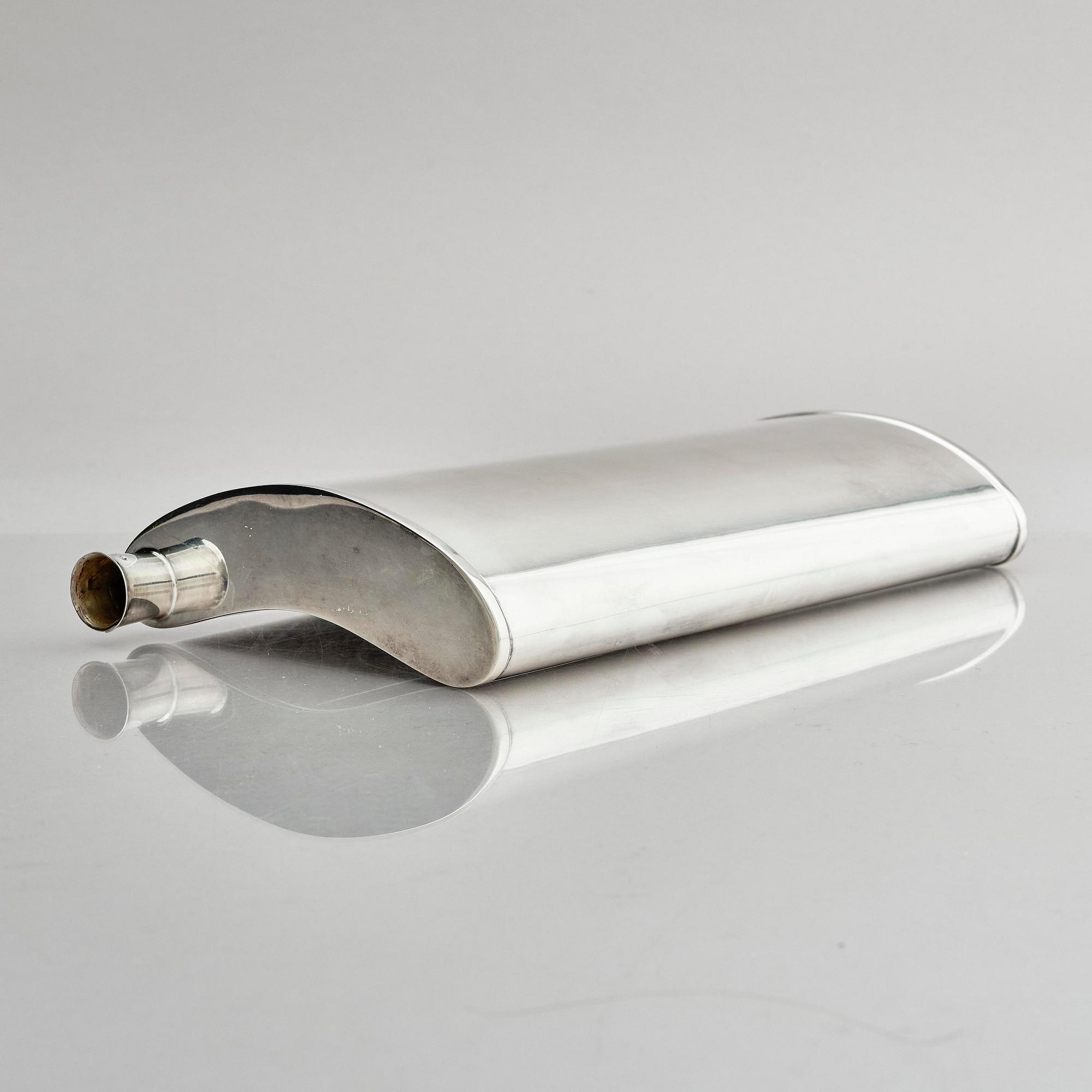A large silver hip flask, Kultakeskus, Hämeenlinna, Finland 1970.