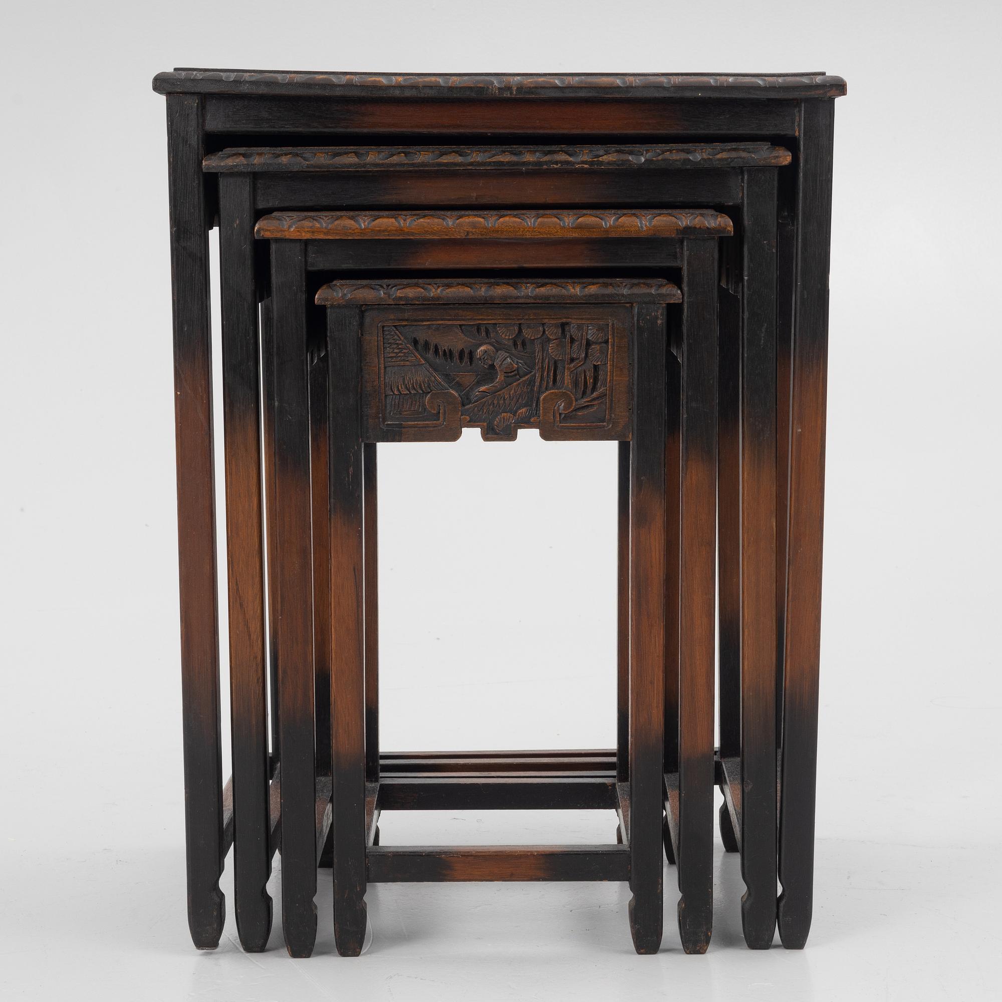 Four nesting tables, China, 20th Century.