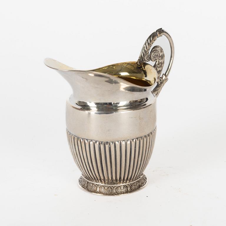 A Swedish Parcel Gilt Silver Creamer, mark of Olof H Bergström, Uppsala 1826.