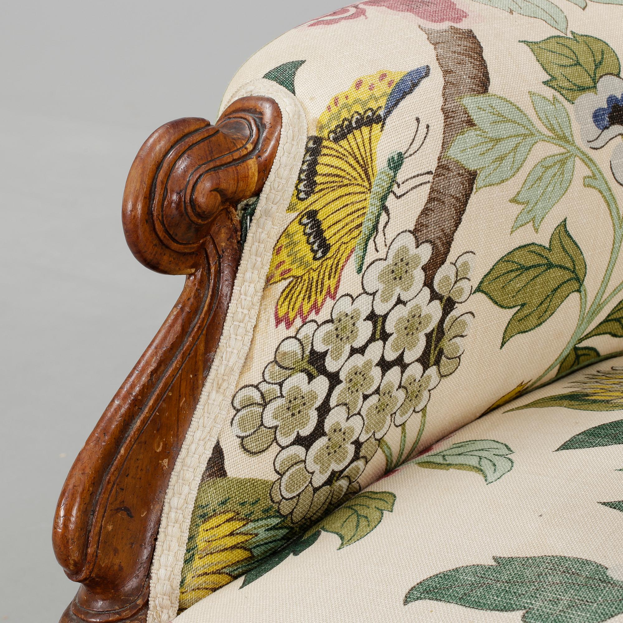 FÅTÖLJ, nyrokoko, 1800-talets andra hälft.