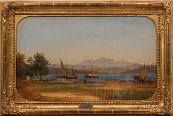 JOSEPH MAGNUS STÄCK, tillskriven, olja på uppklistrat papper, ej sign, dat Spezia 17 aug 1846.